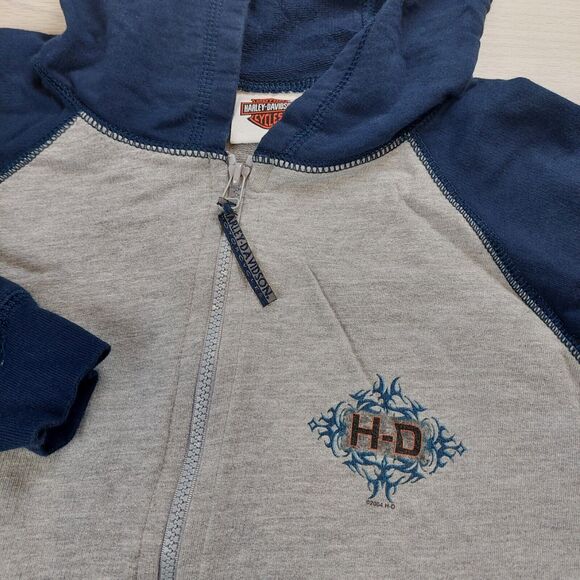 Vintage 2004 Harley Davidson Hoodie Sweatshirt Womens XL Full Zip Fairbanks‎ AK - Picture 2 of 9